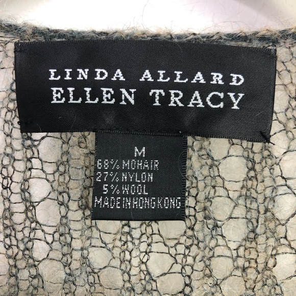 LINDA Allard & Ellen Tracy mohair blend open knit lightweight cardigan - Picture 4 of 7